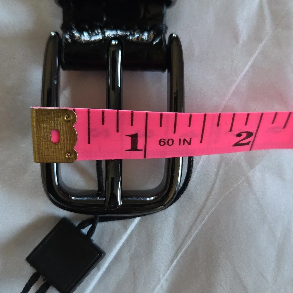 The Kooples Black Croc-Embossed Leather Belt